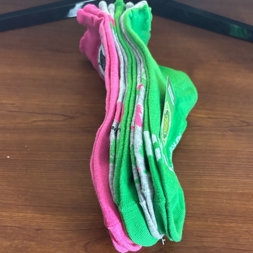 Wicked the Musical Pink, Green and Gray Graphic Socks set of 5 - Picture 3 of 5